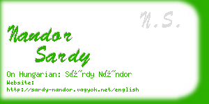 nandor sardy business card